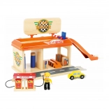 Atelier automobile et station-service en bois pour enfants avec accessoires