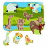 puzzle encastrable en bois ferme animaux LUCY & LEO, 7 pièces