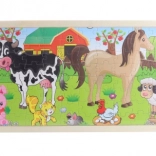 Puzzle en bois À la ferme 96 pièces