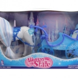 Cheval avec carrosse bleu