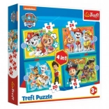 Puzzle 4-en-1 Pat' Patrouille – joyeuse équipe 3+ Trefl