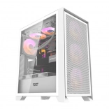 Boîtier PC Darkflash DRX70 Mesh, blanc, verre trempé, 4× ventilateurs RVB
