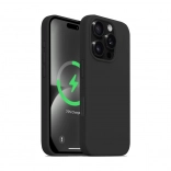 Coque magnétique en silicone Color Cover pour iPhone 16 Pro, noir