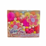 Perles en bois petites roses – kit créatif pour fabriquer des bijoux
