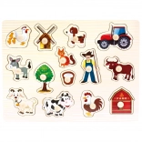 Bino puzzle en bois ferme 14 pièces
