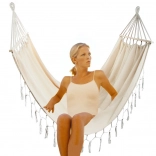 Hamac bohème de jardin pour deux personnes 200 × 150 cm avec franges