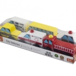 Voitures en bois pour enfants - ensemble de 6 véhicules