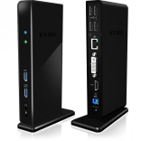 Station d’accueil de bureau ICY BOX avec USB, HDMI, LAN, DVI-I et entrée microphone