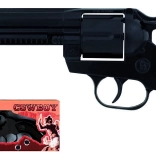 Revolver de cow-boy en métal noir, 12 coups