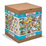 Puzzle en bois 2-en-1 Carte postale des animaux WOODEN CITY, 505 pièces