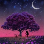 Peinture diamant 5D – arbre, kit 30 × 30 cm