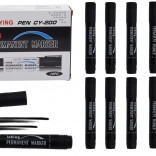 Lot de marqueurs permanents imperméables, noir, 10 pcs