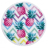 Grand drap de plage rond 150 cm – motif ananas
