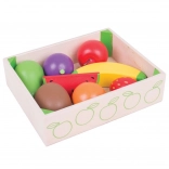Boîte avec des fruits jouets en bois Bigjigs Toys