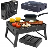 Gril portable pliable au charbon de bois pour camping et BBQ