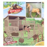 Étable pliable en plastique pour chevaux avec figurine