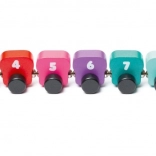 CUBIKA chenille colorée avec chiffres – puzzle magnétique en bois, 10 pièces