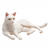 Mojo figurine de chat blanc couché