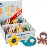 Small Foot jouet sensoriel en bois océan – baleine et pieuvre