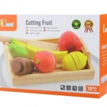 Fruits à découper en bois avec plateau