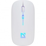 Souris sans fil silencieuse DEFENDER touch, Bluetooth + 2,4 GHz, RGB, blanche