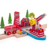 Set de secours en bois Bigjigs Rail Pompiers