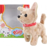 Chiot brun marcheur à piles