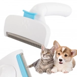 brosse de débourrage pour chiens et chats avec bouton autonettoyant