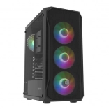 boîtier PC FURY Shobo SH4F RGB midi tour avec verre trempé, noir