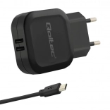 Chargeur secteur 17W, 5V, 3,4A, 2xUSB avec câble Micro USB