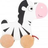 Petite Pousse Zèbre en bois à tirer