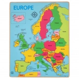 Bigjigs Toys puzzle en bois carte de l’Europe, 25 pièces