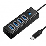 Hub Orico USB‑C avec 4× USB 3.0, 5 Gbps, 0,15 m, noir