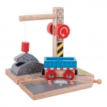 Grue en bois avec wagon Bigjigs Rail pour enfants