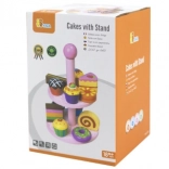 Petits gâteaux en bois avec présentoir