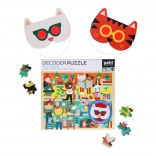 Puzzle Bibliothèque Petit Collage avec lunettes 3D