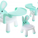 Fauteuil pour enfant repas et jeu lapin – menthe