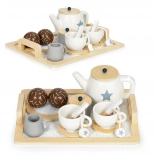 Service à thé en bois, théière, tasses, 16 pièces ECOTOYS