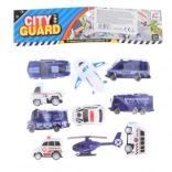 Set de véhicules de police avec avion et hélicoptère