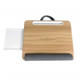 Lapdesk en bambou avec rembourrage doux et repose-souris coulissant 410 × 335 mm