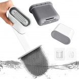 Brosse de toilette en silicone avec base étanche et support mural