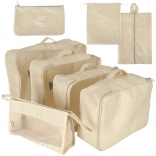 Set de 8 organiseurs de valise, beige