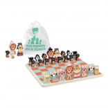 Échecs en bois avec des motifs d'animaux pour enfants