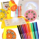 Projecteur de dessin pour enfants en forme de girafe – table jaune