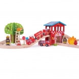 BIGJIGS RAIL circuit de train en bois – caserne de pompiers