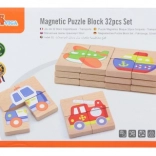 Puzzle Magnétique en Bois Viga - Moyens de Transport Certifié FSC