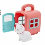 Petit animal dans une boîte de transport – maisonnette portable en plastique pour animaux de compagnie