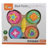 VIGA puzzle en bois papillon pour enfants (13 pièces)