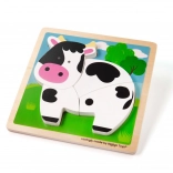 Puzzle à encastrer en bois vache