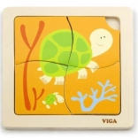 Puzzle en bois Tortue avec 4 pièces
